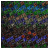 Farbenfrohe Mosaikmuster Burlap Rustikal #6 Stoff (Nahaufnahme)