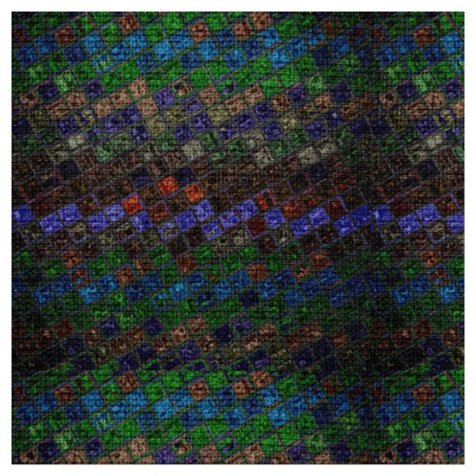Farbenfrohe Mosaikmuster Burlap Rustikal #6 Stoff (Muster)