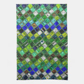 Farbenfrohe Mosaikmuster Burlap Rustikal #8 Geschirrtuch (Vertikal)