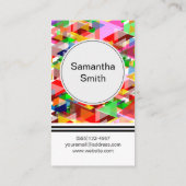 Farbenfrohe Mosaikmuster Freelance Schriftsteller Visitenkarte (Rückseite)