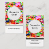 Farbenfrohe Mosaikmuster Freelance Schriftsteller Visitenkarte (Vorne/Hinten)