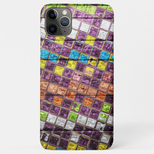 Farbenfrohe Mosaikmuster Holz Look #4 Case-Mate iPhone Hülle (Rückseite)