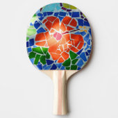 Farbenfrohe Mosaikrote Blume Tischtennis Schläger (Vorderseite)