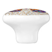 Farbenfrohe Mosaikschmetterlinge Keramikknauf (Seitenansicht)