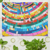 Farbenfrohe Mosaikspirale Geschirrtuch (Gefaltet)