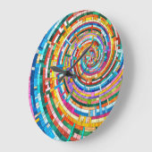 Farbenfrohe Mosaikspirale Große Wanduhr (Winkel)