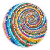 Farbenfrohe Mosaikspirale Keramikknauf (Vorderseite)