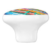 Farbenfrohe Mosaikspirale Keramikknauf (Seitenansicht)