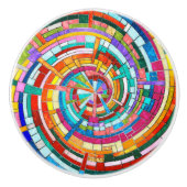 Farbenfrohe Mosaikspirale Keramikknauf (Vorderseite)