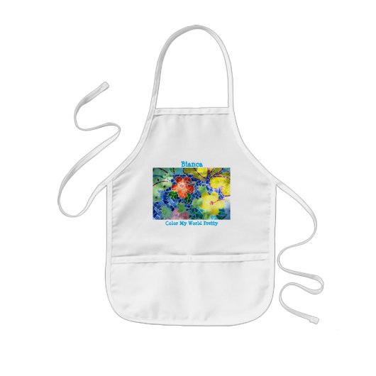 Farbenfrohe Mosaiksteinpfanne Koi Teich Kinderschürze (Vorne)