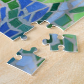 Farbenfrohe Mosaiksteinpfanne Koi Teich Puzzle (Seite)