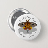 Farbenfrohe Moth Monogram Button (Vorne & Hinten)