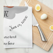 Farbenfrohe Moth Monogram Geschirrtuch (Viertel Falte)