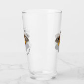 Farbenfrohe Moth Monogram Glas (Links)