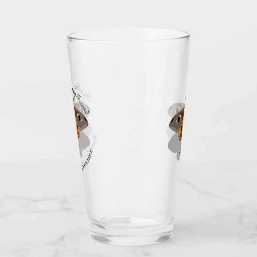 Farbenfrohe Moth Monogram Glas (Links)