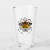 Farbenfrohe Moth Monogram Glas (Vorderseite)