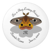 Farbenfrohe Moth Monogram Keramikknauf (Vorderseite)