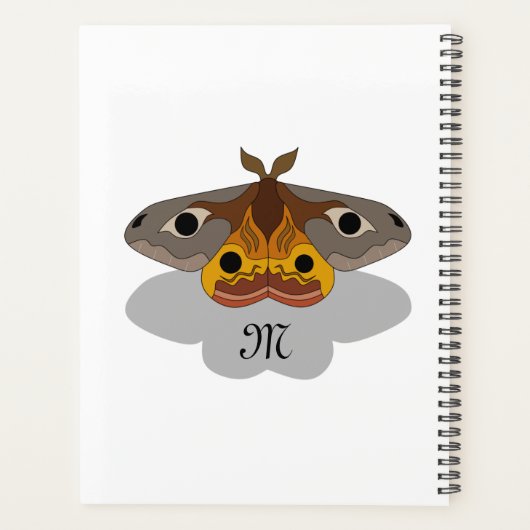 Farbenfrohe Moth Monogram Planer (Rückseite)