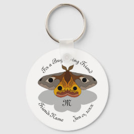 Farbenfrohe Moth Monogram Schlüsselanhänger