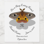 Farbenfrohe Moth Monogram Weinetikett (Einzelnes Label)