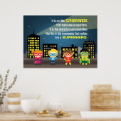 Farbenfrohe Motivationsangebote für Superhelden im Poster (Küche)