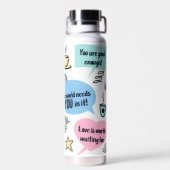 Farbenfrohe Motivationszitate Trinkflasche (Rückseite)