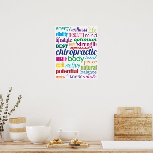 Farbenfrohe Motivierend Word Collage Chiropractic Poster (Küche)