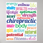 Farbenfrohe Motivierend Word Collage Chiropractic Poster (Vorne)