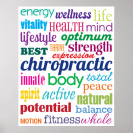 Farbenfrohe Motivierend Word Collage Chiropractic Poster