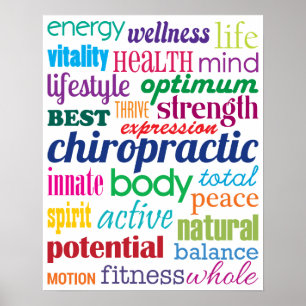 Farbenfrohe Motivierend Word Collage Chiropractic Poster