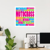 Farbenfrohe Motocross Poster (Heimbüro)