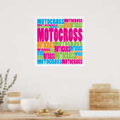 Farbenfrohe Motocross Poster (Küche)