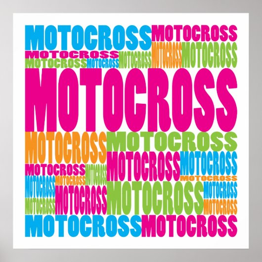 Farbenfrohe Motocross Poster (Vorne)