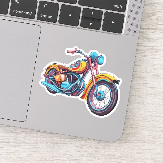 Farbenfrohe Motorräder wasserdicht Aufkleber (Detail)