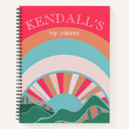 Farbenfrohe Mountain Sun Custom Travel Planner Notizblock