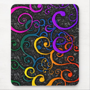 Farbenfrohe Mousepad Geblüht Muster