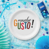 Farbenfrohe Mucho Gusto! Freut mich, Sie zu treffe Pappteller (Party)