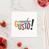 Farbenfrohe Mucho Gusto! Freut mich, Sie zu treffe Serviette (Beispiel)
