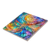 Farbenfrohe Multicolor Abstrakt 75 Drehungen Fliese (Seite)