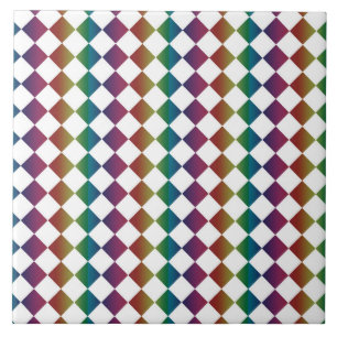 Farbenfrohe Multicolor-Diamant-Harlekin-Schachbret Fliese