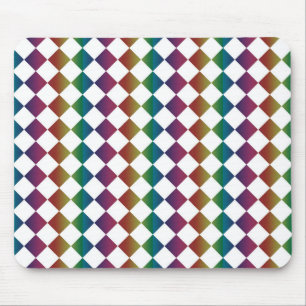 Farbenfrohe Multicolor-Diamant-Harlekin-Schachbret Mousepad