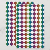 Farbenfrohe Multicolor Diamond Harlequin Schachbre Briefpapier (Vorne/Hinten)