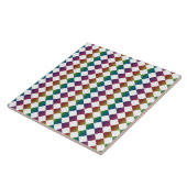 Farbenfrohe Multicolor Diamond Harlequin Schachbre Fliese (Seite)