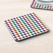 Farbenfrohe Multicolor Diamond Harlequin Schachbre Getränkeuntersetzer (Linke Seite)