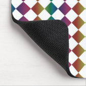 Farbenfrohe Multicolor Diamond Harlequin Schachbre Mousepad (Ecke)