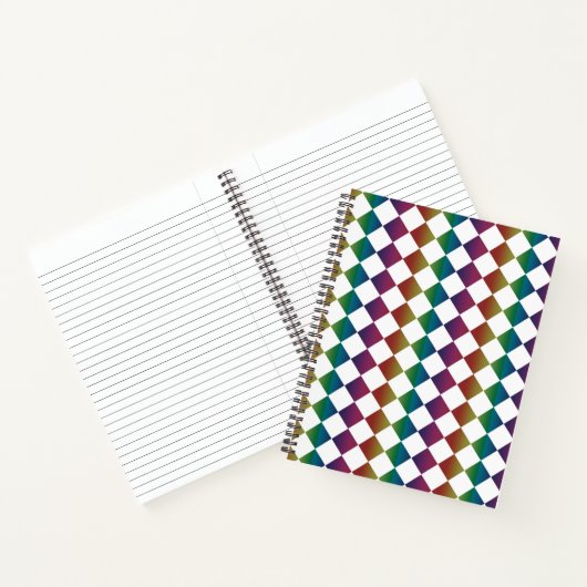 Farbenfrohe Multicolor Diamond Harlequin Schachbre Notizblock (Innenseite)