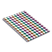 Farbenfrohe Multicolor Diamond Harlequin Schachbre Notizblock (Rechte Seite)