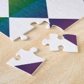 Farbenfrohe Multicolor Diamond Harlequin Schachbre Puzzle (Seite)