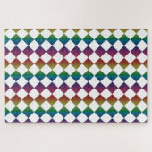 Farbenfrohe Multicolor Diamond Harlequin Schachbre Puzzle (Horizontal)