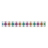 Farbenfrohe Multicolor Diamond Harlequin Schachbre Satinband (Vorderseite)